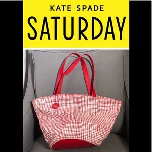 RARE kate spade SATURDAY Painted Check Beach Bag